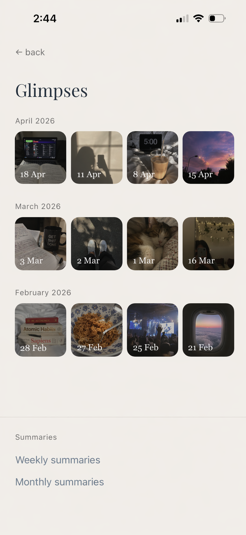 Your archive of daily glimpses